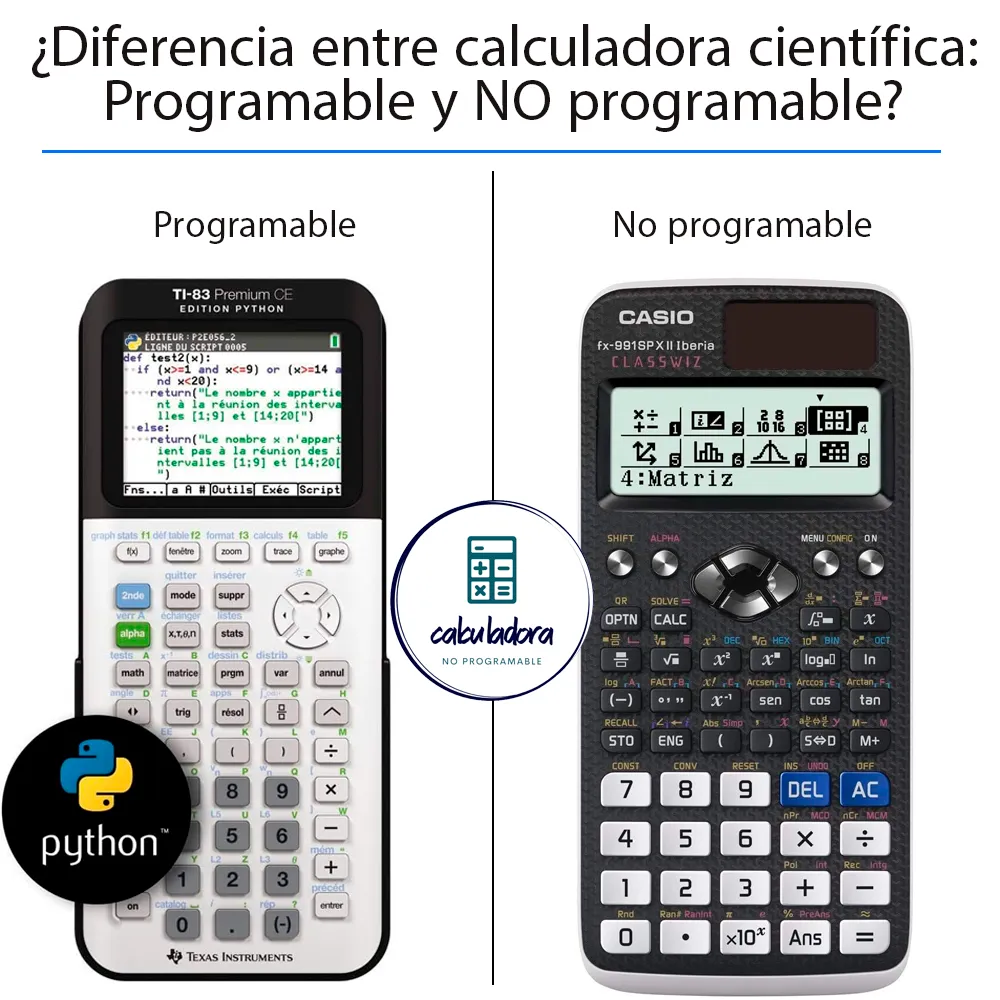 diferencia entre calculadora científica programable y no programable